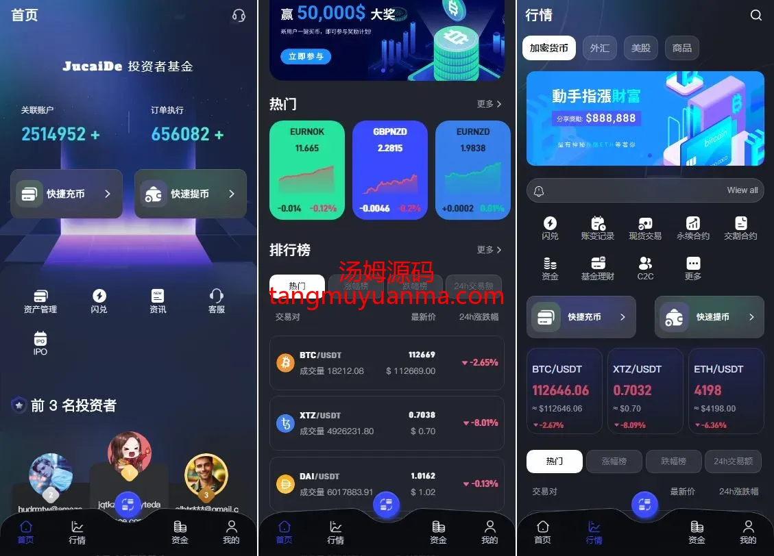 全新java带跟单综合交易所/加密货币/外汇/期货/全球股票/全开源综合交易所源码